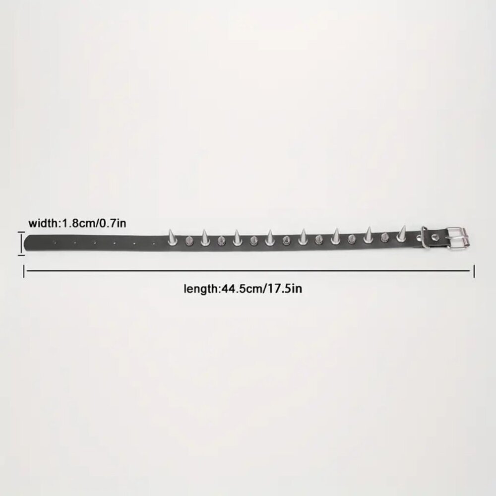 Spike Choker Collar Neck Sexy Punk Bondage Leather Goth Rave Edgy Rock Scene Fun - Picture 5 of 5